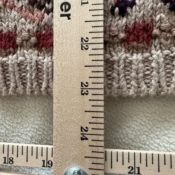 VNTG 80's Chrysantheme Cottagecore Cozy Beige Floral Padded Shoulder Sweater Med - Picture 5 of 9